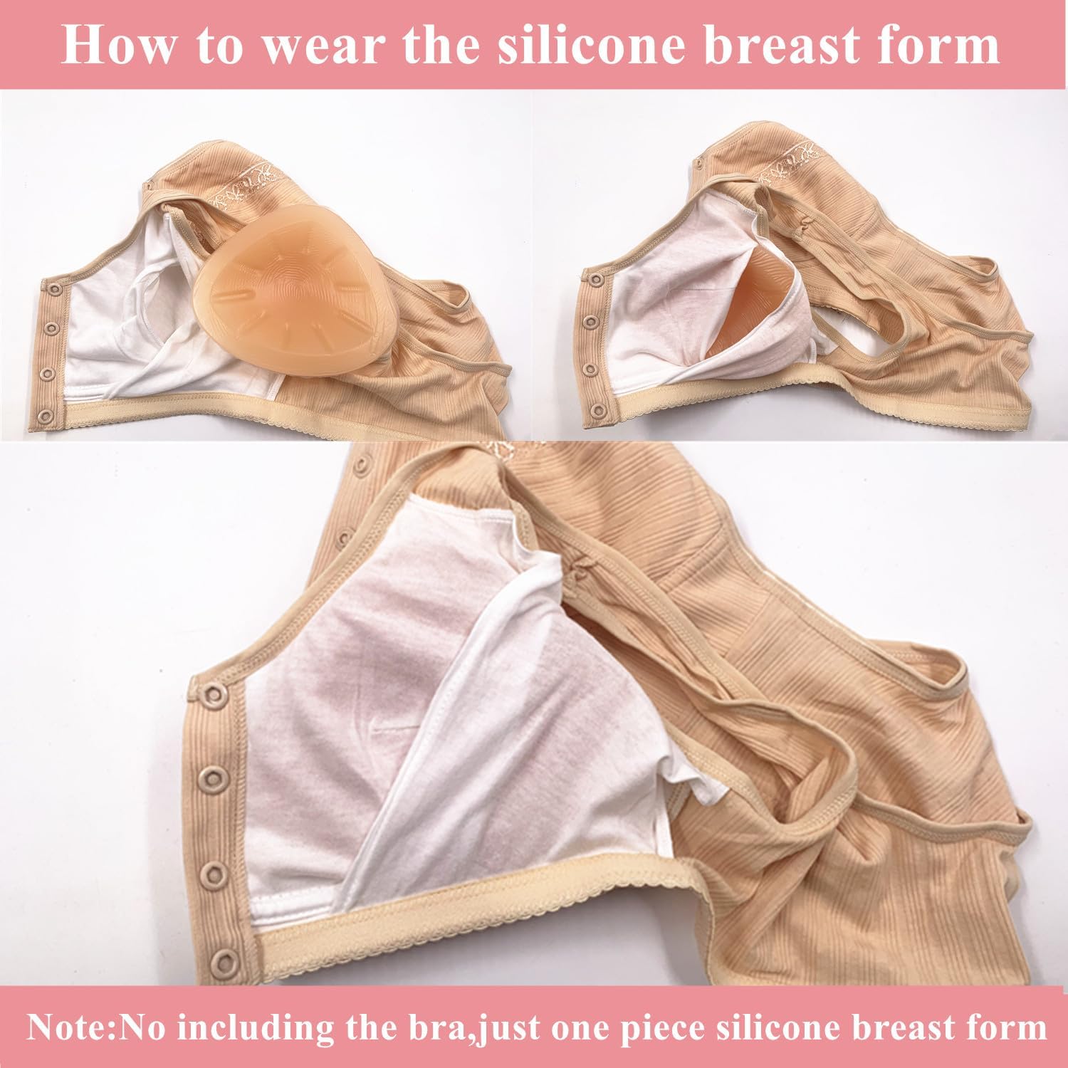 Yuewen 4th Generation Professional Style Silicone Breast Forms Cotton Filler Touch Soft And Wear Comfortable (D Cup, Ivory white)